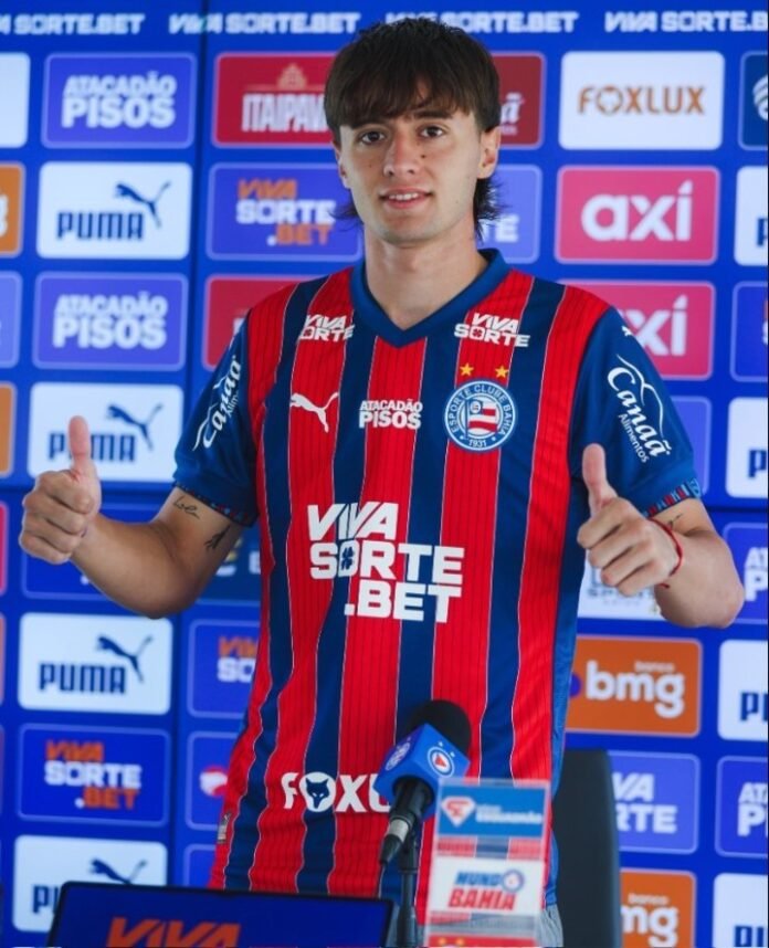 De La Plata a Brasil: Román Gómez fue presentado en Bahia luego de las vueltas olímpicas con Estudiantes