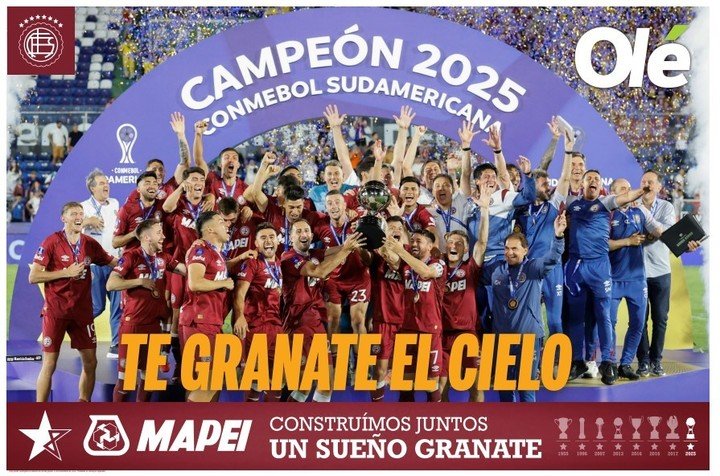 Poster Lanus campeon Sudamericana 2025