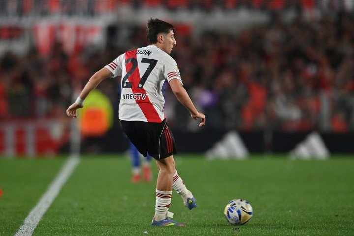 Bautista Dadín, en su debut en River contra Godoy Cruz (Prensa River).
