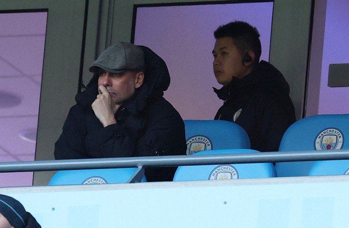 Guardiola, espectador de lujo. (Action Images via Reuters/Andrew Boyers)