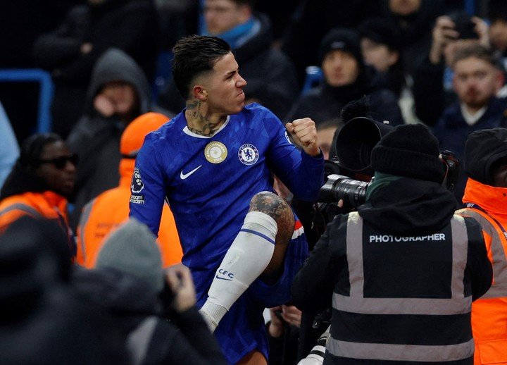 Enzo ante el City marcó otro gol agónico. (REUTERS)