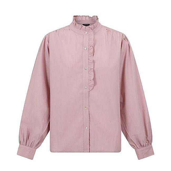 Blusa rayas cuello volantes (19,99€)