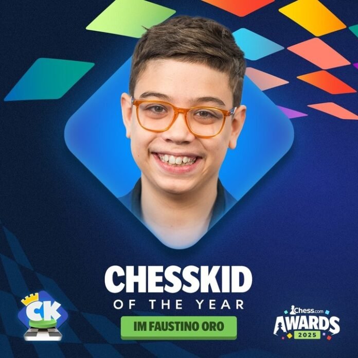 Faustino Oro y un nuevo reconocimiento: elegido como el mejor ajedrecista niño del mundo