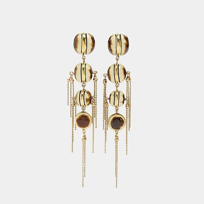 Pendientes maxi largos con esferas (19,99€)