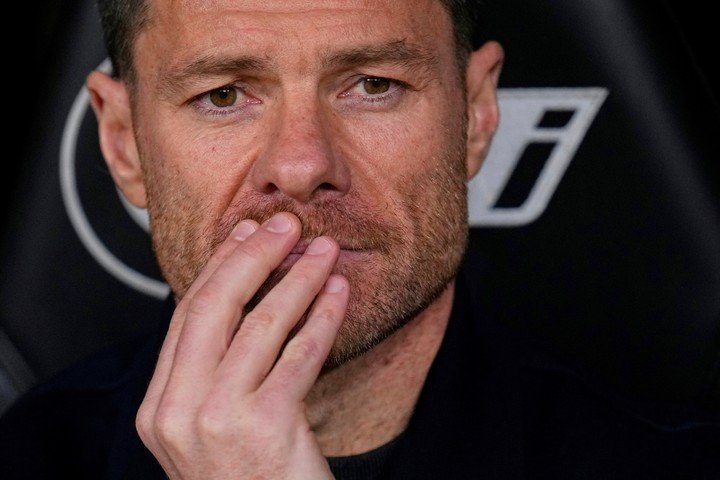 FILE - Real Madrid's head coach Xabi Alonso looks on ahead of the Spanish La Liga soccer match between Real Madrid and Sevilla in Madrid, Spain, on Dec. 20, 2025. (AP Photo/Manu Fernandez, File)