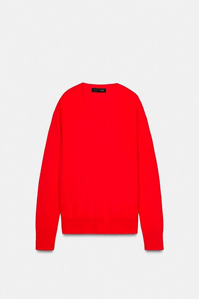 Jersey de punto en color rojo de Zara.