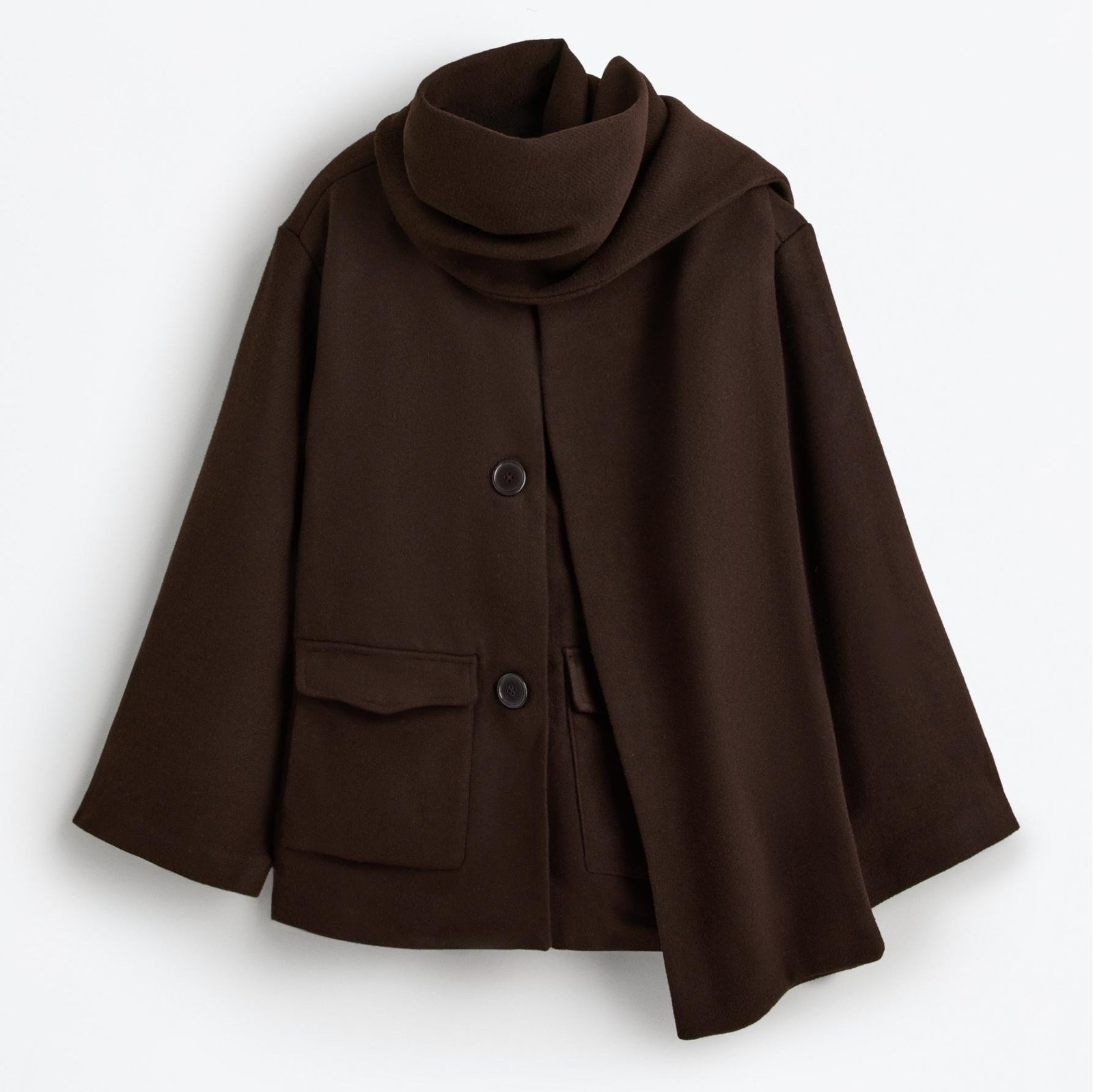 Abrigo de paño con cuello extraíble