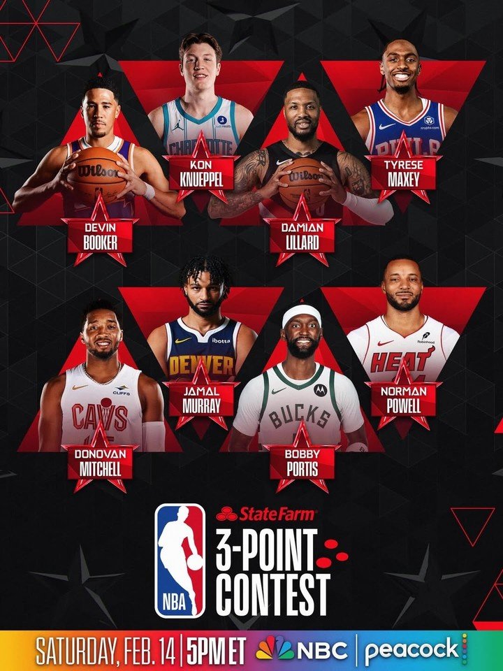 Los participantes del torneo de triples en el All Star 2026. (NBA)