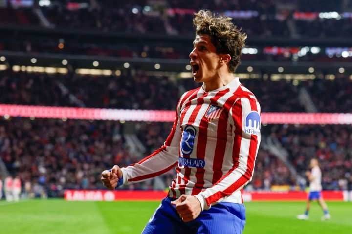 El festejo de Giuliano Simeone. (EFE/ Chema Moya)