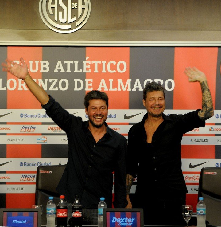Matías Lammens y Marcelo Tinelli, dos de los presidentes que pasaron por el club. (Télam)