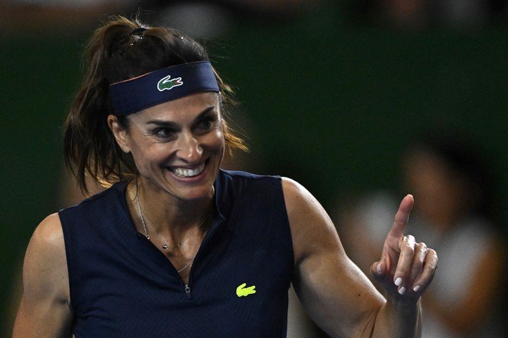 La tenista en un partido de exhibición en 2022. (Foto: AFP)