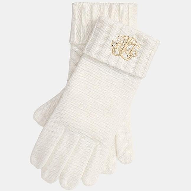 Guantes de punto blanco de Lauren Ralph Lauren, 33,10 euros.