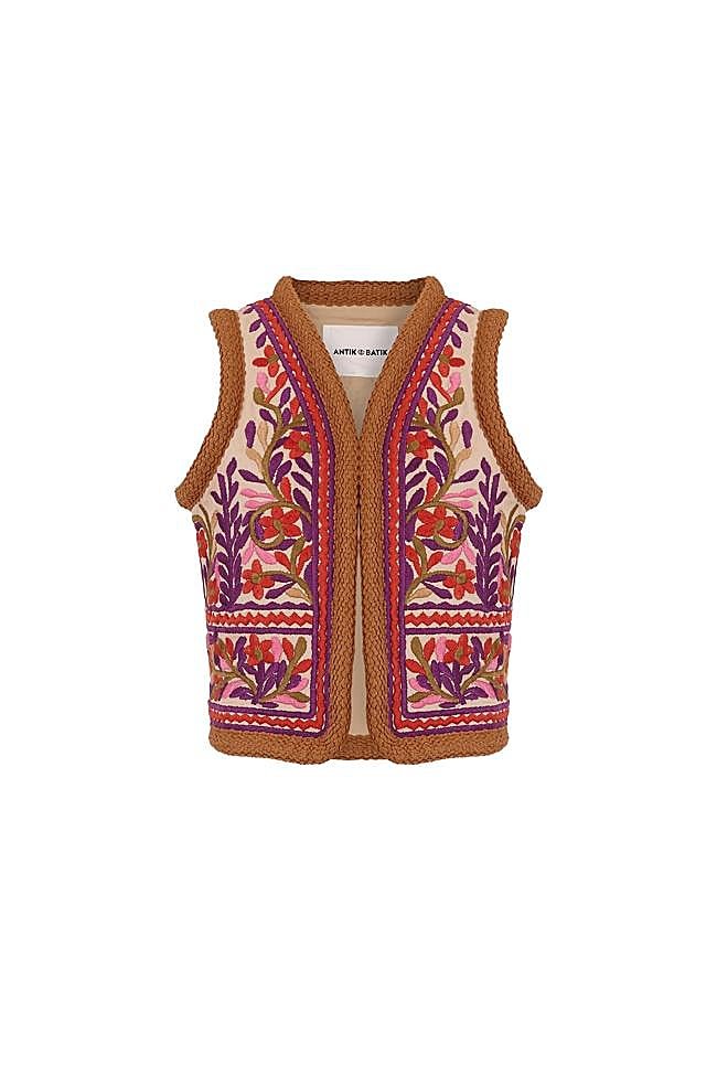 Chaleco con bordado de Antik Batik.