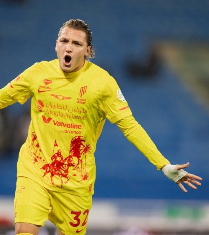 El festejo de Retegui en el Al- Qadisiya. (Foto: Al-Qadisiya)