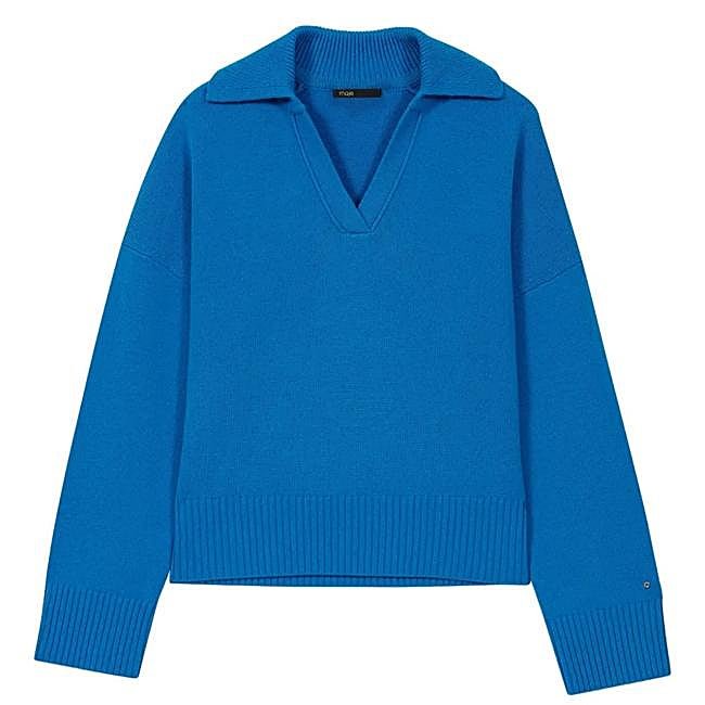Jersey azul klein de Maje, 137 euros.