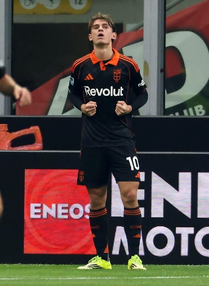 Video: el gol de Nico Paz en el empate del Como ante el Milan