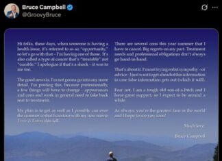 Bruce Campbell, el mítico Ash de la saga ‘Posesión infernal’, anuncia que sufre un cáncer incurable. «No temáis, soy un viejo hijoputa muy duro»