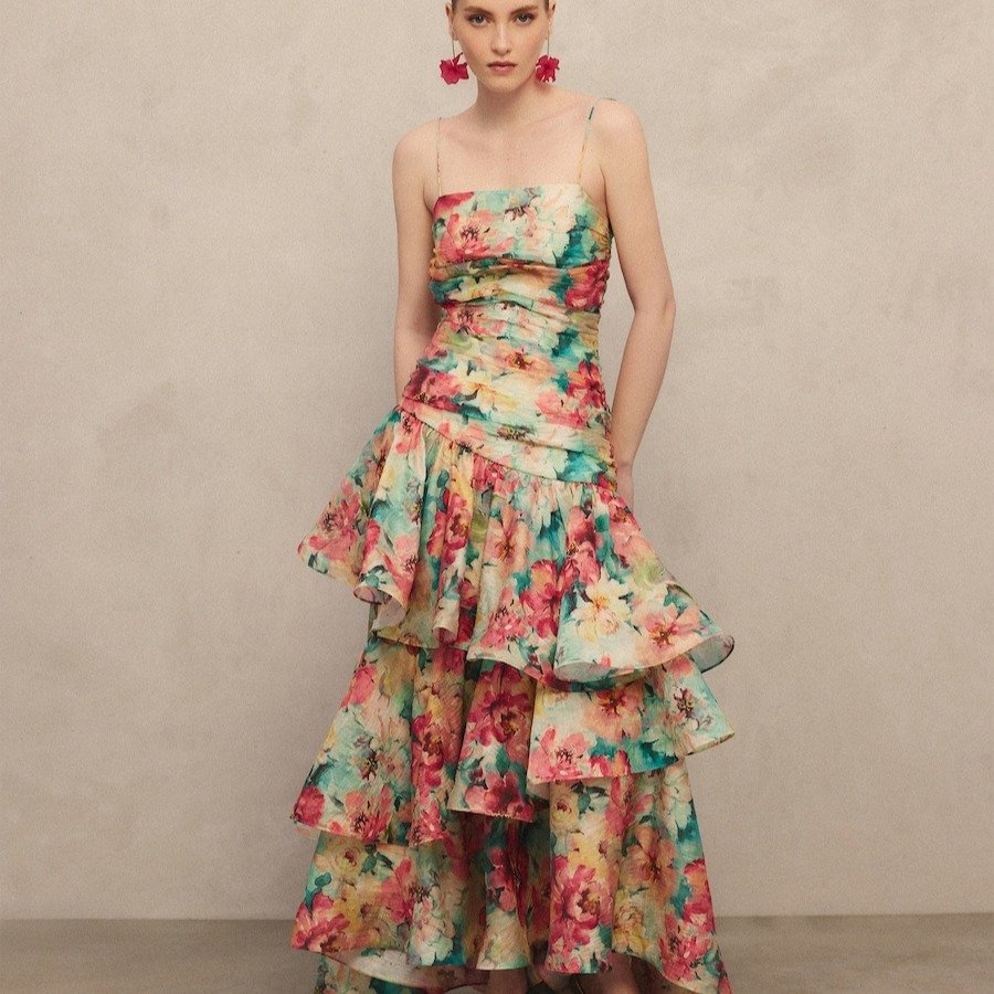 Woman Fiesta El Corte Inglés
Vestido largo con volantes en gasa 