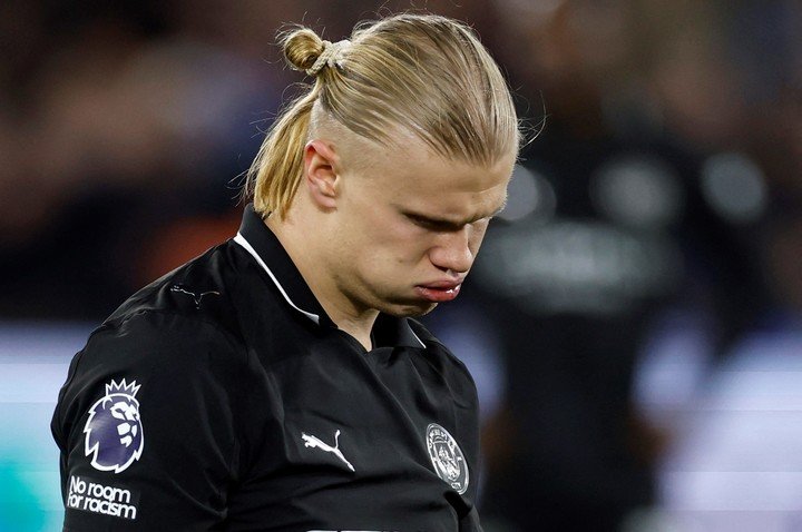 Haaland y su frustración tras el empate frente al West Ham (Reuters).
