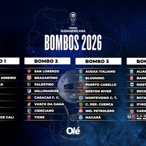 Bombos de la Sudamericana: los tres que bajaron de la Libertadores y el único que falta