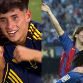 La comparación entre Aranda y Messi luego de su primer gol con Boca