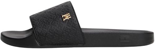 Tommy Hilfiger Chanclas Mujer Monogram elegante, Negro (Black), 38