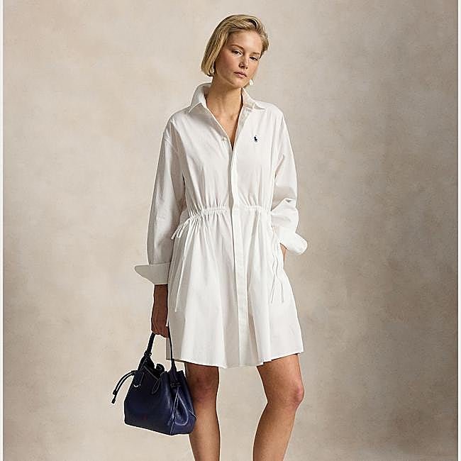 Vestido camisero blanco de Polo Ralph Lauren, 295 euros.