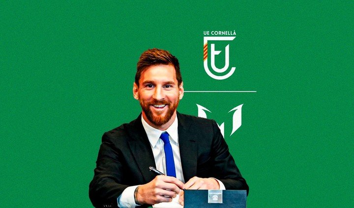 Messi con el UE Cornellá.