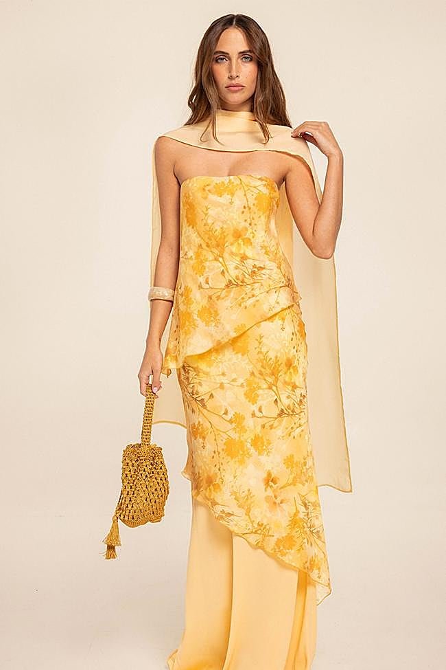 Vestido largo con estampado de flores de Lady Pipa.