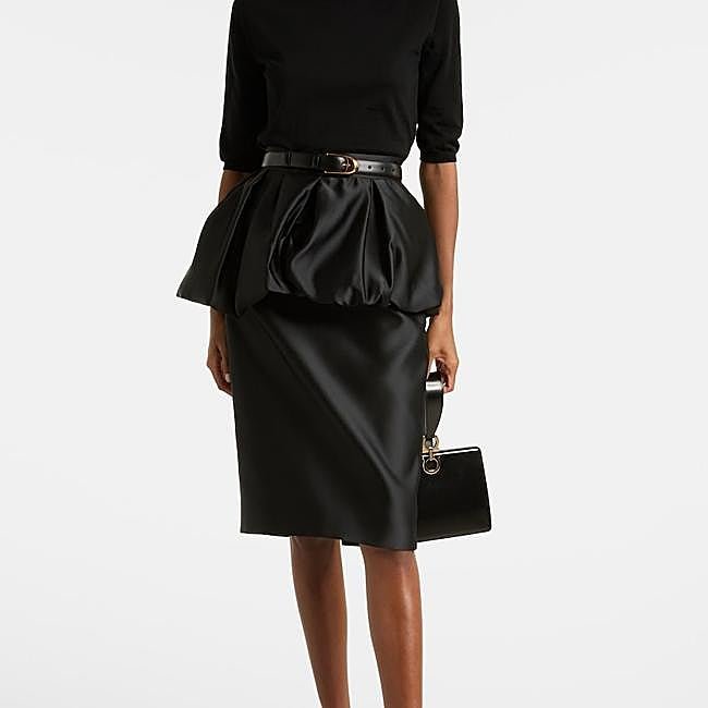 Falda amplia peplum de Max Mara, a la venta en Mytheresa, 344 euros.