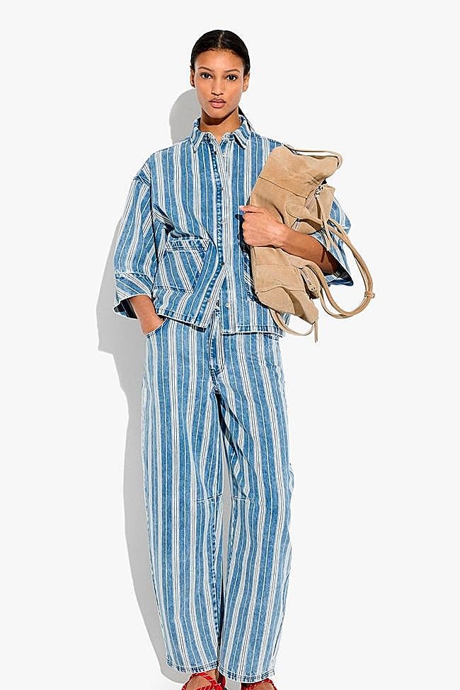 Vaqueros con estampado de rayas de Parfois.