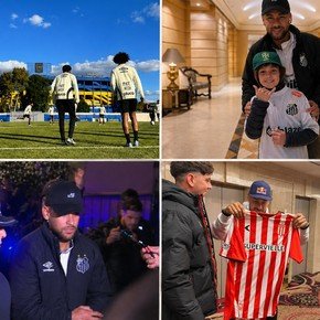 Furor por Neymar en Buenos Aires: práctica en Casa Amarilla, la foto con un jugador de River, otro de Boca y el cariño de la gente