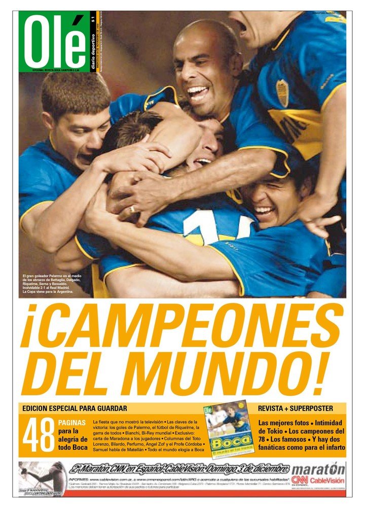 Tapa histórica: la Intercontinental, ante el Real Madrid, en Japón.