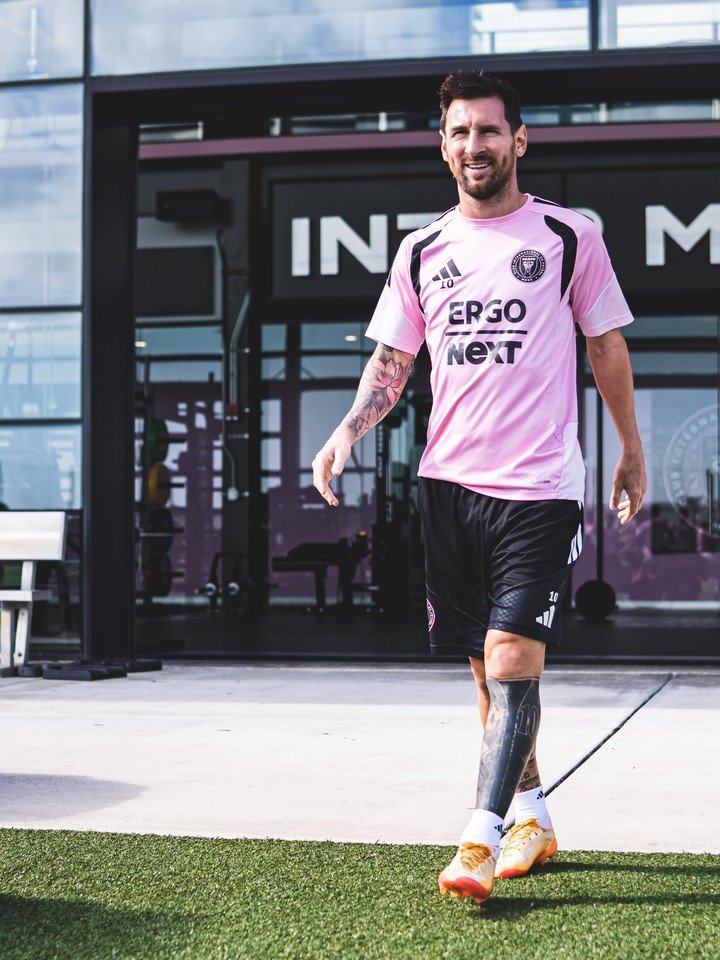 Messi en el entrenamiento de este sábado (Inter Miami).