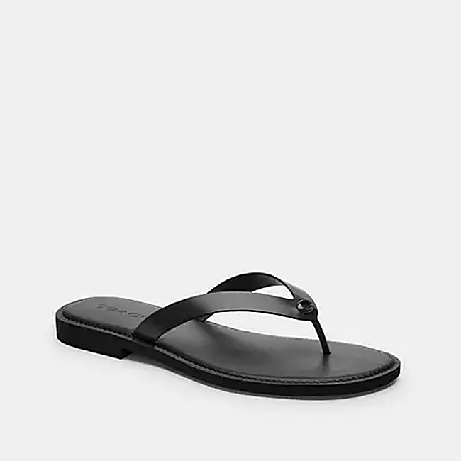 Sandalia plana negra de Coach, 59 euros.