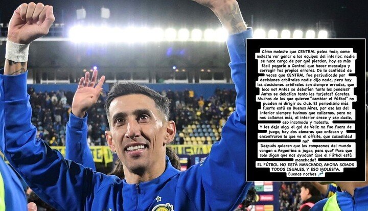 El posteo de Di María.