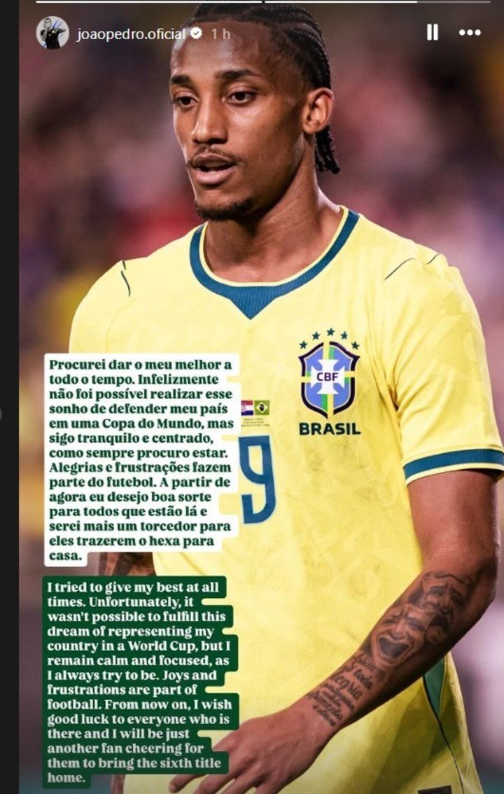 El mensaje de Joao Pedro.