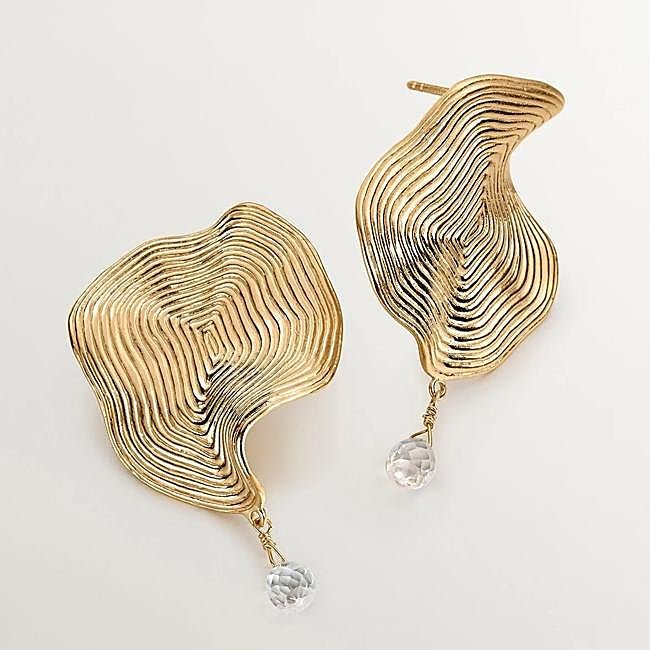 Pendientes ondulados con topacio blanco de Aristocrazy.