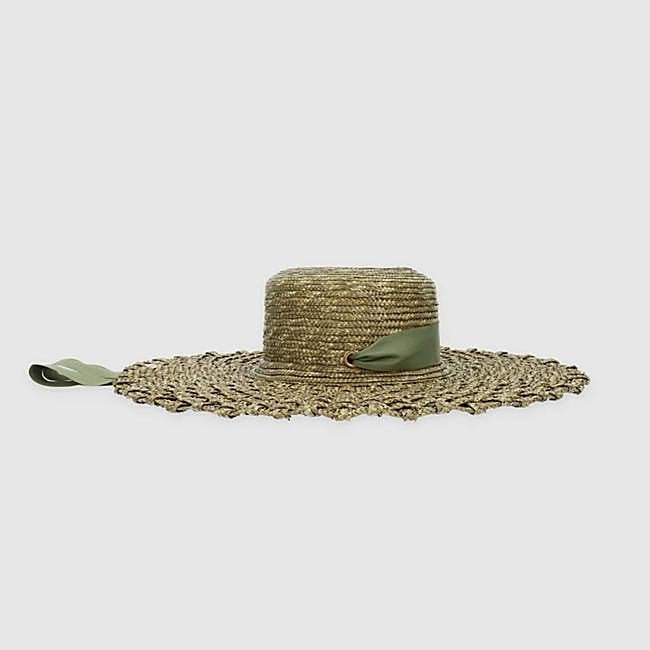 Sombrero de ala ancha en color verde oliva de Zahati.