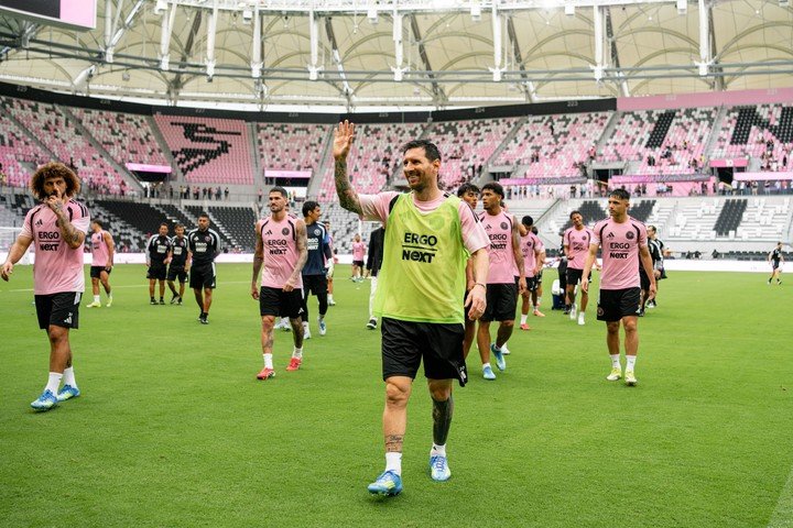 Lionel Messi en la primer práctica de Inter Miami en el Nu Stadium. Foto: Prensa Inter Miami