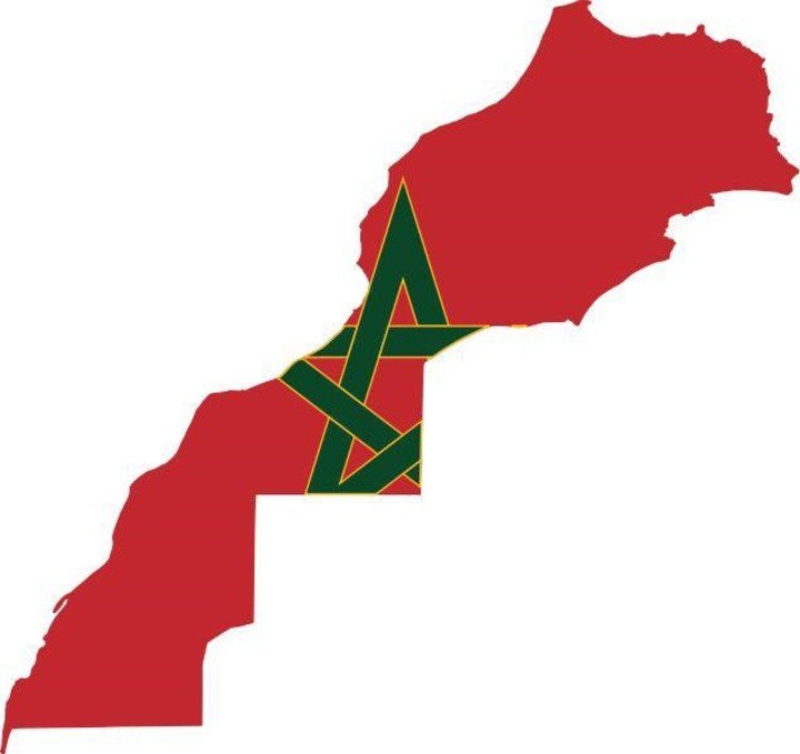 El mapa de Marruecos.