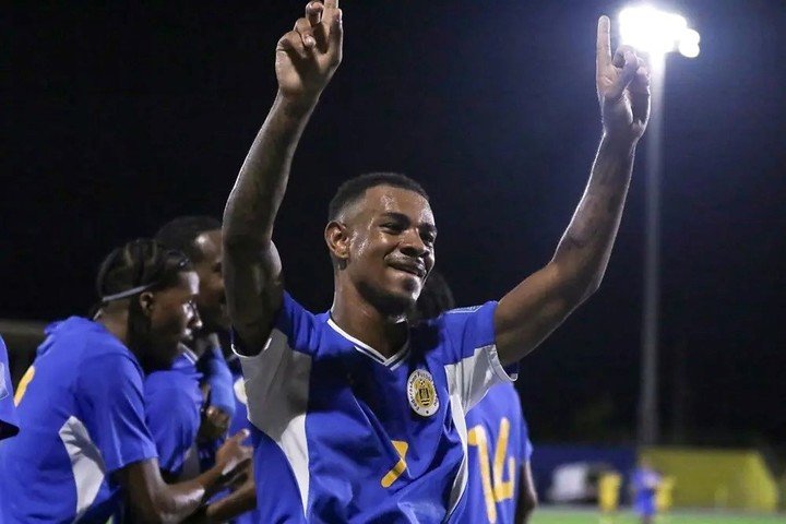 Curazao celebrando la victoria sobre Jamaica.