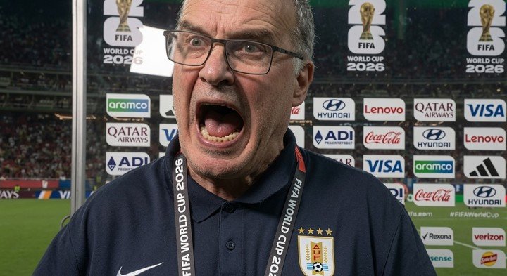 El grito de Marcelo Bielsa a la espera de la entrevista.