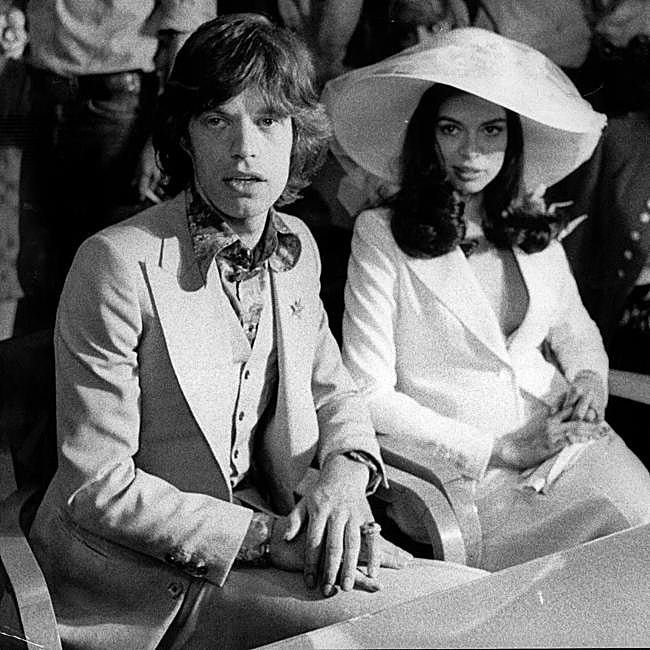 la boda de Mick y bianca Jagger en 1971.