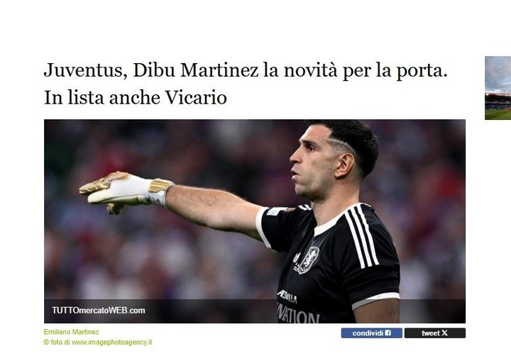 Gianluca Di Marzio avisa que la Juve sigue a Dibu Martínez.