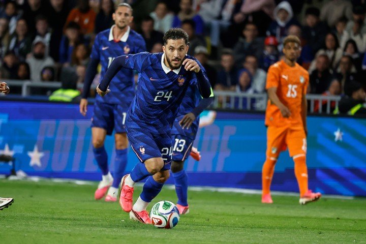 Rayan Cherki, autor del único gol de los franceses (AP)