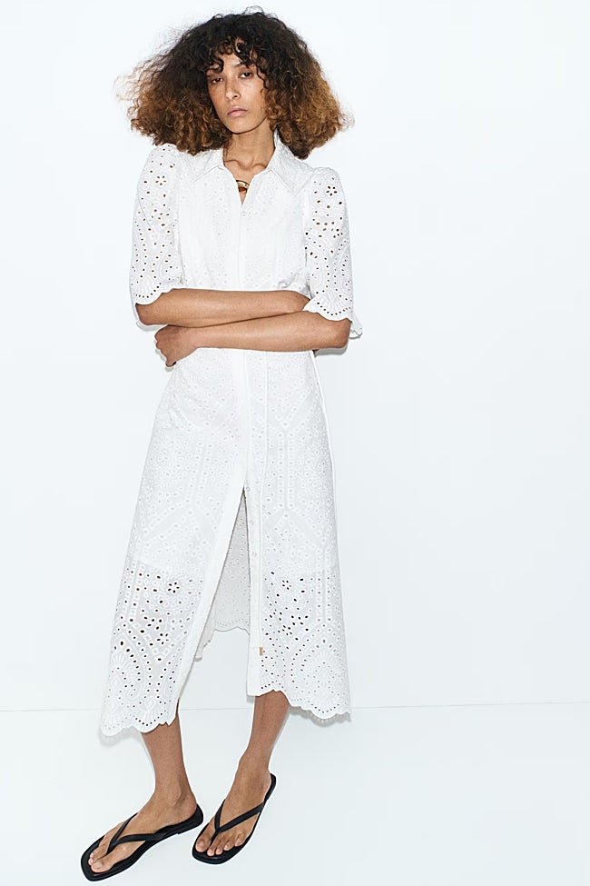 Vestido blanco de H&M (39,99 euros)