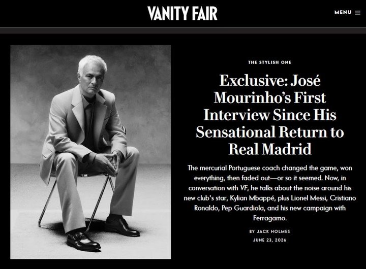 Entrevista a José Mourinho. @VanityFair