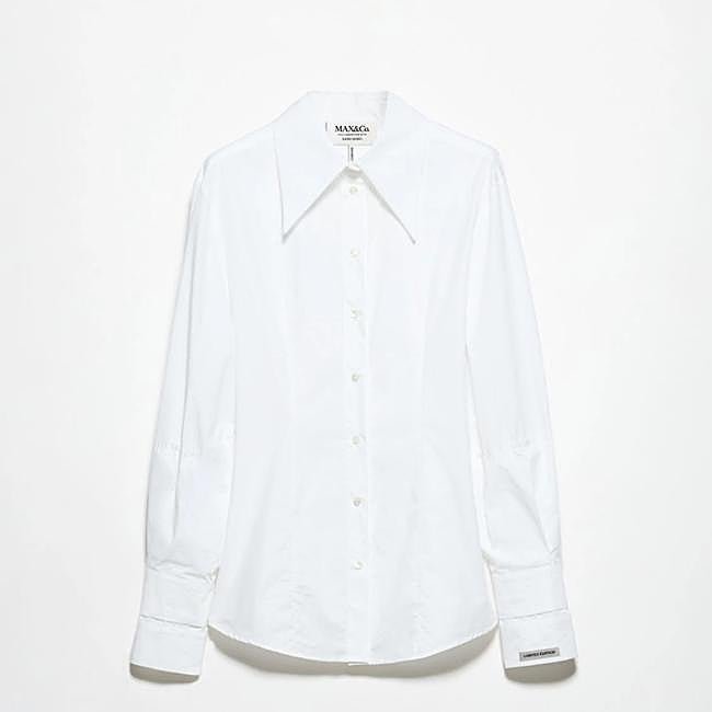 Camisa blanca clásica de cuello XXL de MAX&Co, 189 euros.