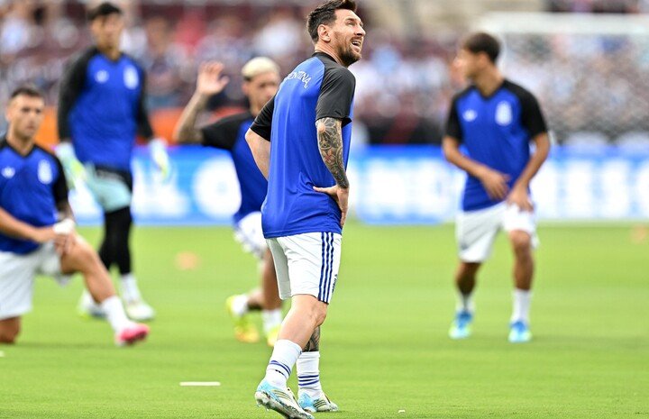 Messi hizo movimientos leves y no entró ni un minuto (IMAGN IMAGES vía Reuters / Maria Lysaker).